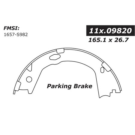 Centric Parts Centric Brake Shoes, 111.09820 111.09820